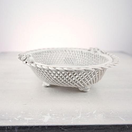 Vintage capodimonte ceramic bowl Height: 6 Width: 22 Depth: 19 This piece is attributed to the mentioned designer/maker....