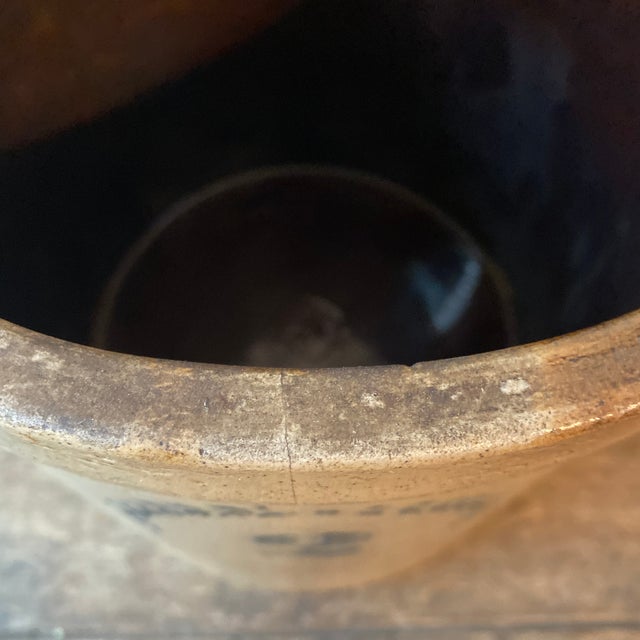 Ceramic Antique Primitive Monmouth Stoneware Pottery 2 Gallon Crock For Sale - Image 7 of 12