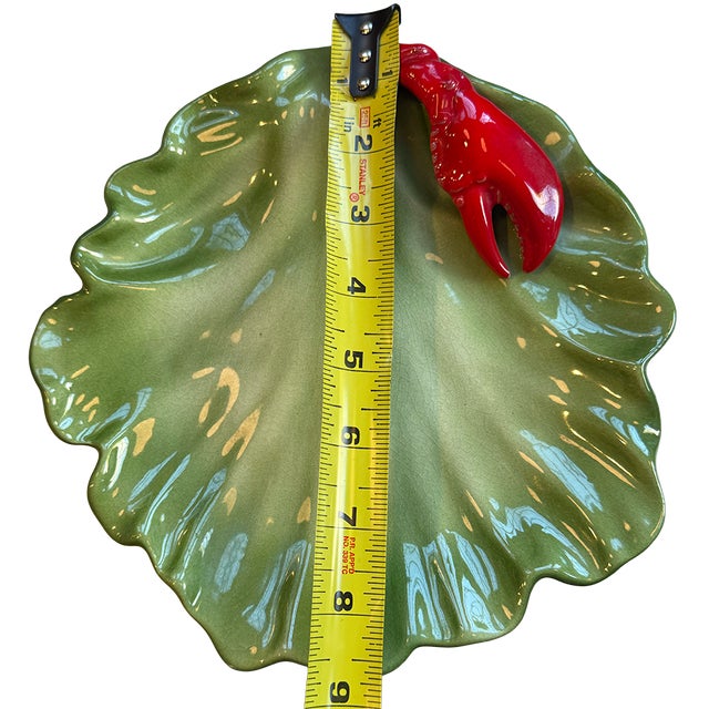Circa 1950 Brad Keeler California Pottery Lobsterware Lettuce Leaf Dish For Sale - Image 9 of 11