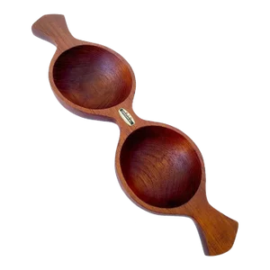 Mid 20th Century B & B Original Teak Wood Snack Bowl
