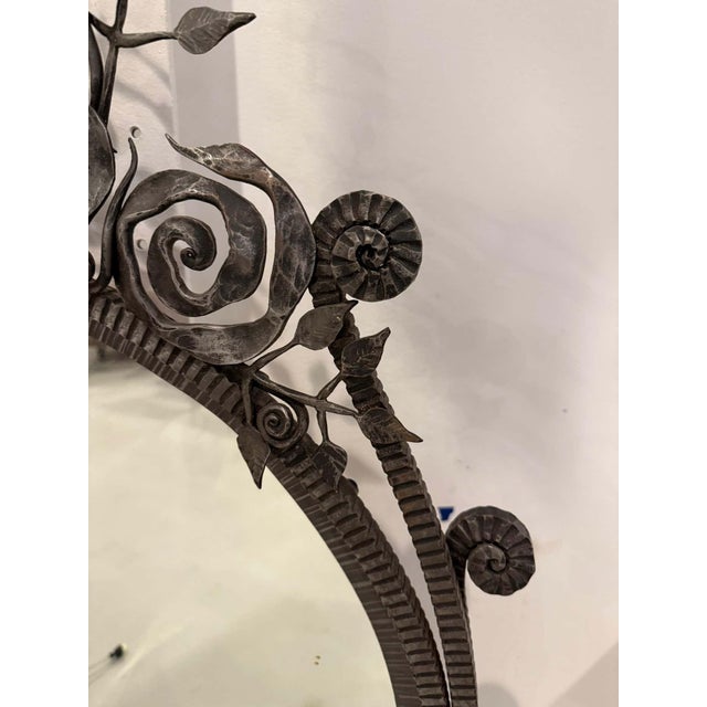 French Art Deco Wrought Iron Mirror For Sale - Image 11 of 14
