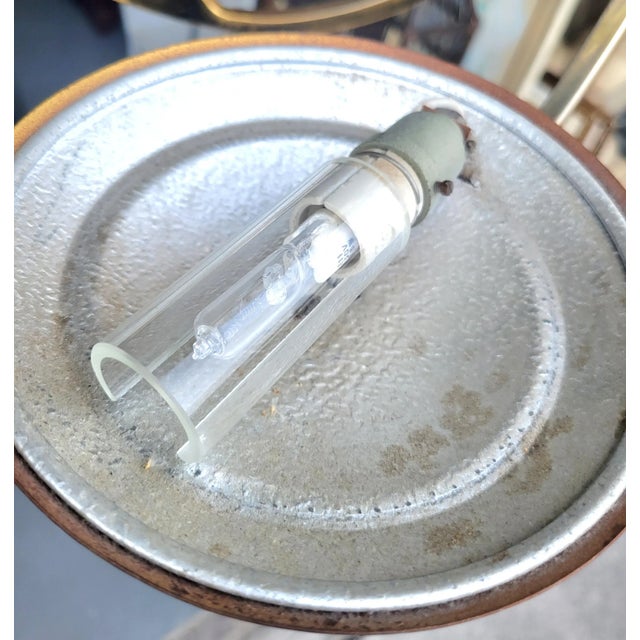 Vintage Brass Dark Smoky Metal 6 Light Mid Century Modern Pietro Chiesa Parzinger Style Chandelier For Sale - Image 10 of 15