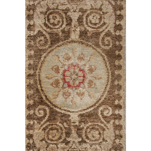 2010s Rug & Kilim’s Transitional Style Rug in Beige-Brown and Red Medallion Pattern For Sale - Image 5 of 6
