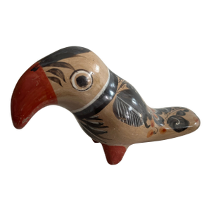 Vintage Tonala Toucan Bird Hand Painted Folk Art Mexico