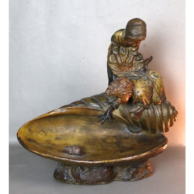 Brown Terracotta Sculpture Forming a Lamp, 1920s-1940s For Sale - Image 8 of 15