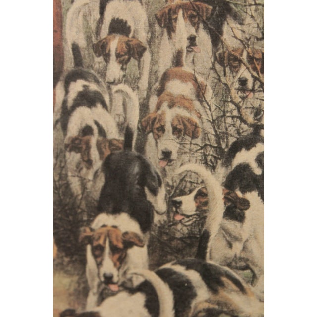 Vintage English Fox Hunt Lithograph Print, Custom Framed For Sale - Image 11 of 13