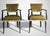 Elegant and refined pair of French “Bridge” chairs, crafted from solid wood with a black lacquered finish. The overall...