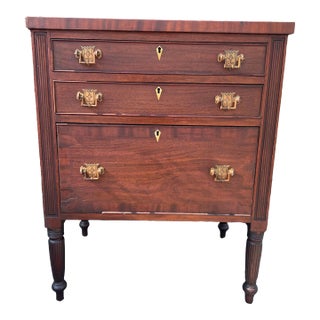 A Very Nice Antique Mahogany Sheraton 3 Drawer Silver Chest, Philadelphia, Circa 1810’s For Sale