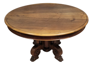 Napoleon III Extendable Gueridon Table in Walnut by Honoré Dufin