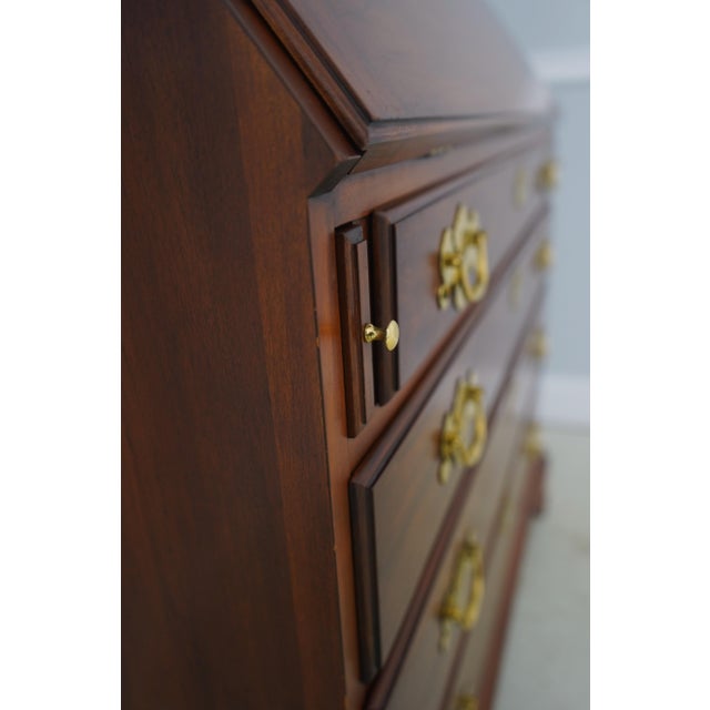 Henkel Harris Cherry Chippendale Style Secretary Desk For Sale - Image 15 of 18