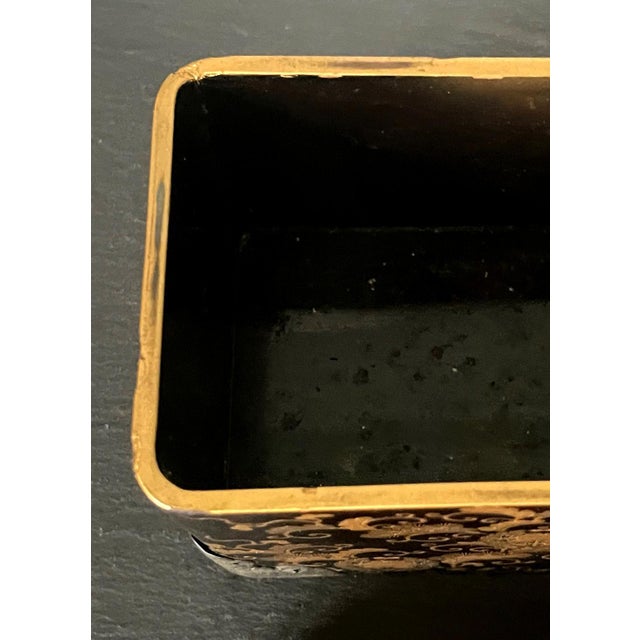 Japanese Antique Lacquer Maki-E Miniature Hasami-Bako with Copper Mounts For Sale - Image 14 of 18