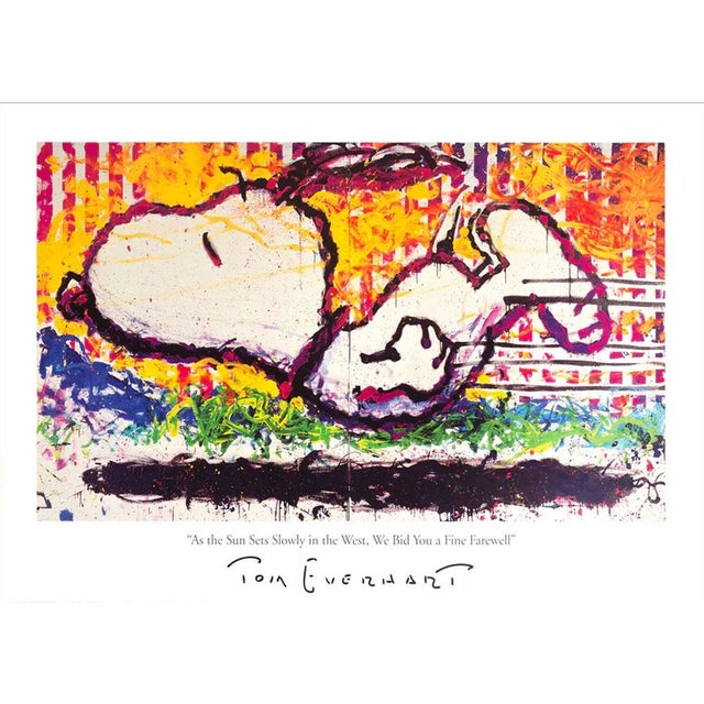 Tom Everhart Snoopy As the Sun Sets Slowly in the West, We Bid You a Fine Farewell Poster Dimensions: 24 x 35,8 in / 61 x...