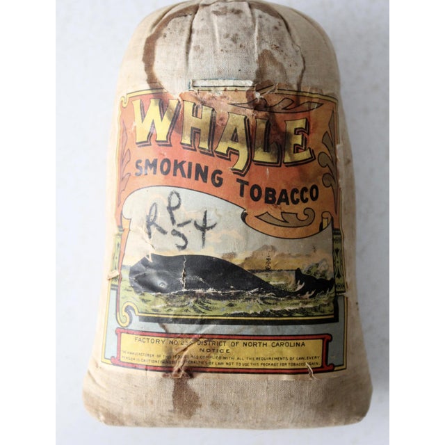 Early 20th Century Antique Whale Smoking Tobacco Cloth Pouch For Sale - Image 5 of 10