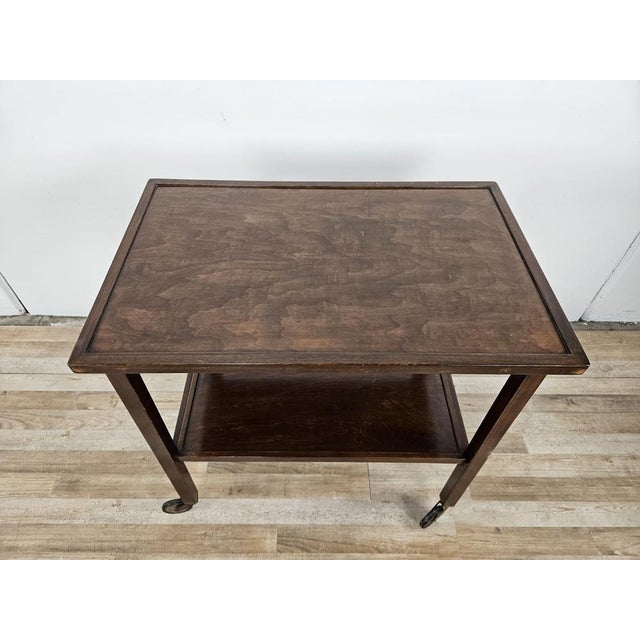 1930s Coffee Table in Bent Beech with Wheels and Two Shelves from Thonet, 1930 For Sale - Image 5 of 18
