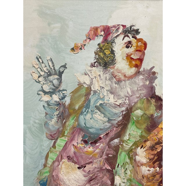 Blue Oil on Canvas Depicting of Clown Musicians For Sale - Image 8 of 11