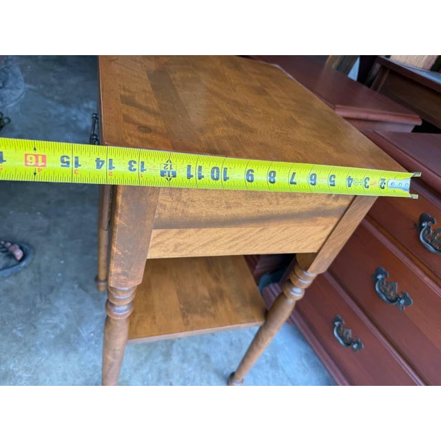 Vintage Ethan Allen Heirloom Nutmeg Maple Wood Side Table For Sale - Image 10 of 15