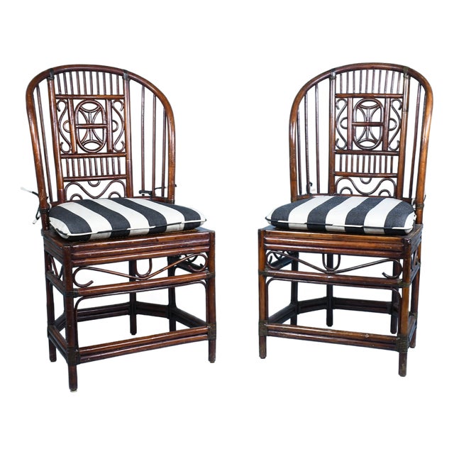 Pair of Brighton Style High-Back Chairs For Sale