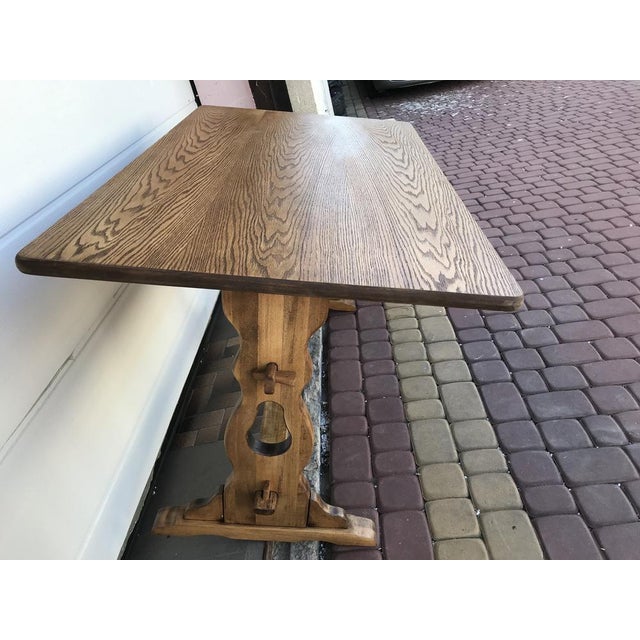 Wood Oak Veneer and OSB Dining Table, 1970s For Sale - Image 7 of 18
