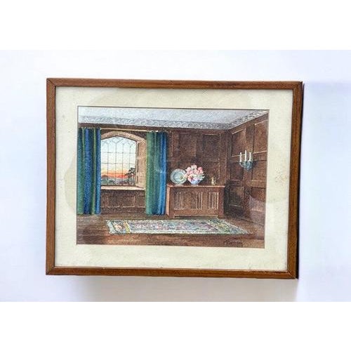M Bateman, Grand Hall, Watercolor For Sale - Image 10 of 10