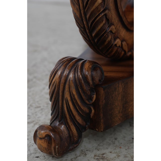 Walnut Round Ornate Base Center Table For Sale In Philadelphia - Image 6 of 13