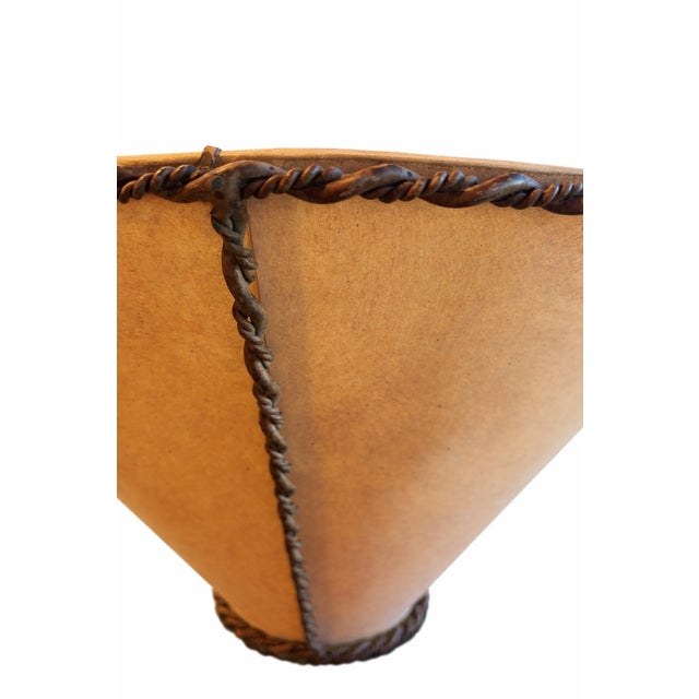 Ralph Lauren Vintage Ralph Lauren Style Bronze-Tone Twisted Metal & Parchment Empire Lampshade – 18” For Sale - Image 4 of 5