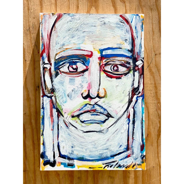 White Contemporary Original Abstract Oil Signed Roland For Sale - Image 8 of 8