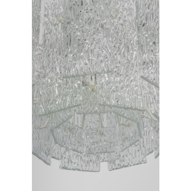 Large Murano Ice Glass Chandelier attributed to Kalmar, Austria, 1960s For Sale - Image 11 of 14