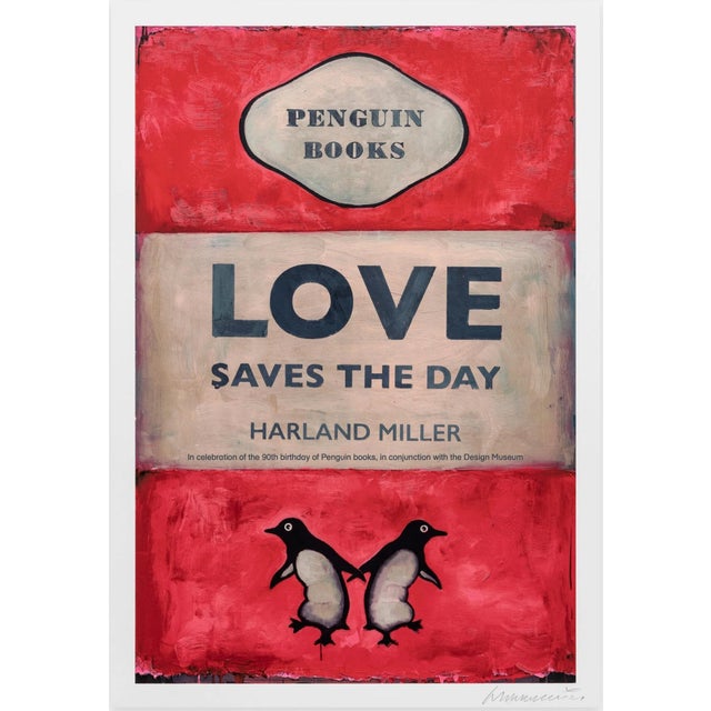 Contemporary Harland Miller Love Saves the Day Signed Poster, 2020s For Sale - Image 3 of 3