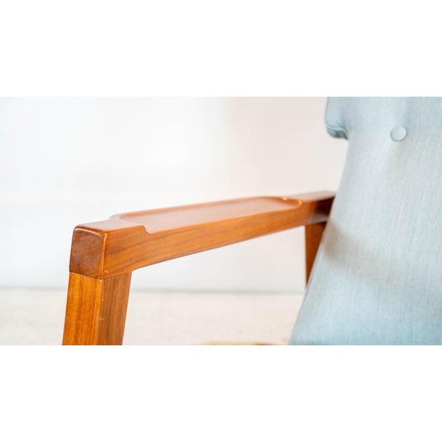 Wood Design Within Reach Risom Rocker and Jens Ottoman, a Set For Sale - Image 7 of 18