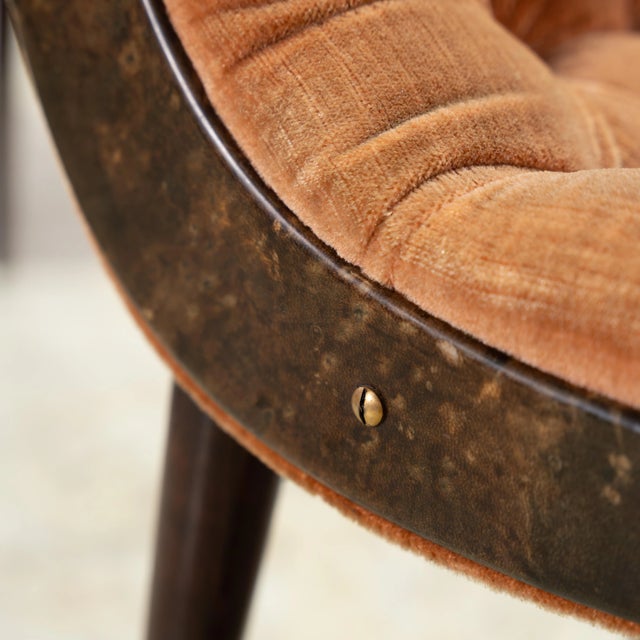 1940s Aldo Tura Goat Skin Tufted Dining Chairs- Set of 8 For Sale In Santa Fe - Image 6 of 10