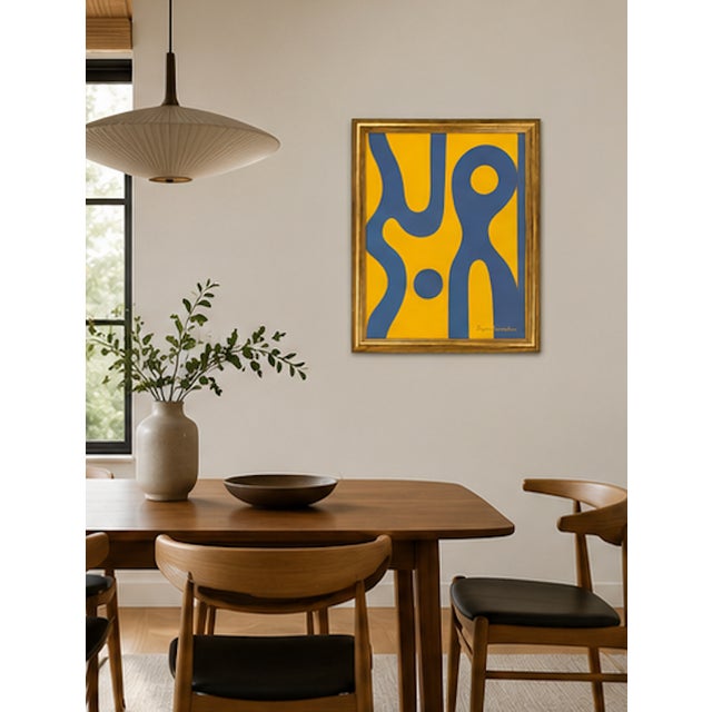 Golden Echoes by Bryan Boomershine is a bold contemporary abstract composition that balances fluid organic forms with...