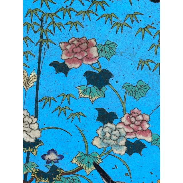 Japanese Meiji Bronze Cloisonné Charger, 1890s For Sale - Image 3 of 11