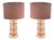 Table Lamps with Pink Murano Discs, 1980s, Set of 2 For Sale