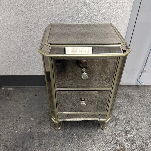 Stein World Petite Two-Drawer Mirrored Chest For Sale - Image 9 of 12