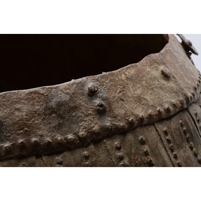 Indian 20th Century Steel Riveted Indian Grain Scale Vessel or Pot For Sale - Image 3 of 17