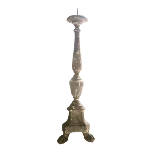 18th Century Italian Polychrome Wooden Candlestick
