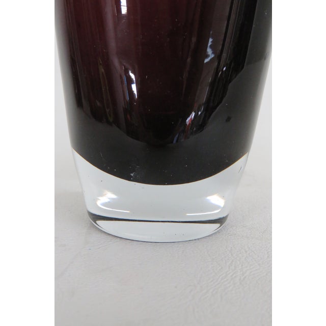 Glass Amethyst Purple Decorative Vase Vintage Mid Century Modern Style Art Glass 4747b For Sale - Image 7 of 12