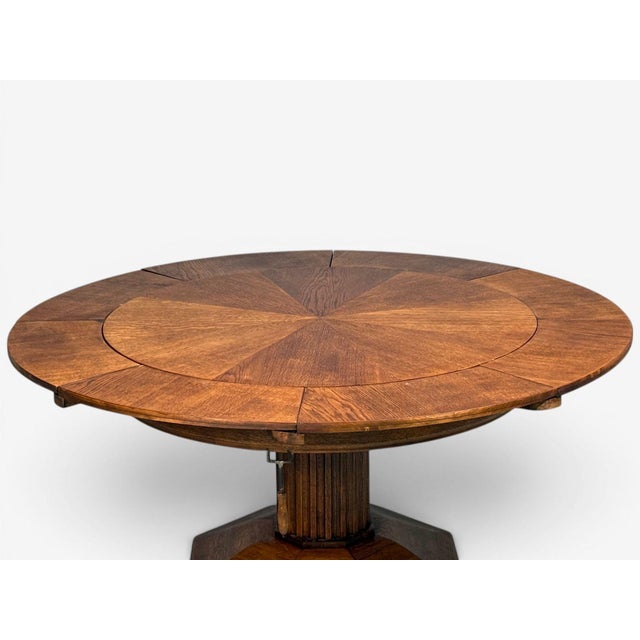Josef Seiler, Rare Expanding Dining Table, Oak, Germany, 1920s For Sale In New York - Image 6 of 16