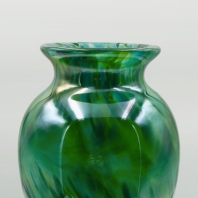 Vintage 1960s Murano Green Blown Glass Vase For Sale In Detroit - Image 6 of 9