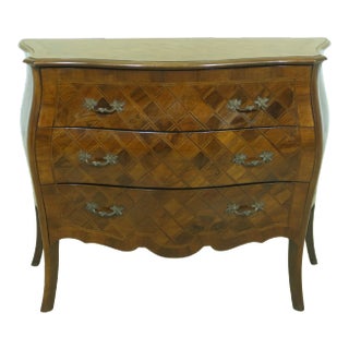 Italian Parquetry Inlaid 3 Drawer Commode Chest For Sale