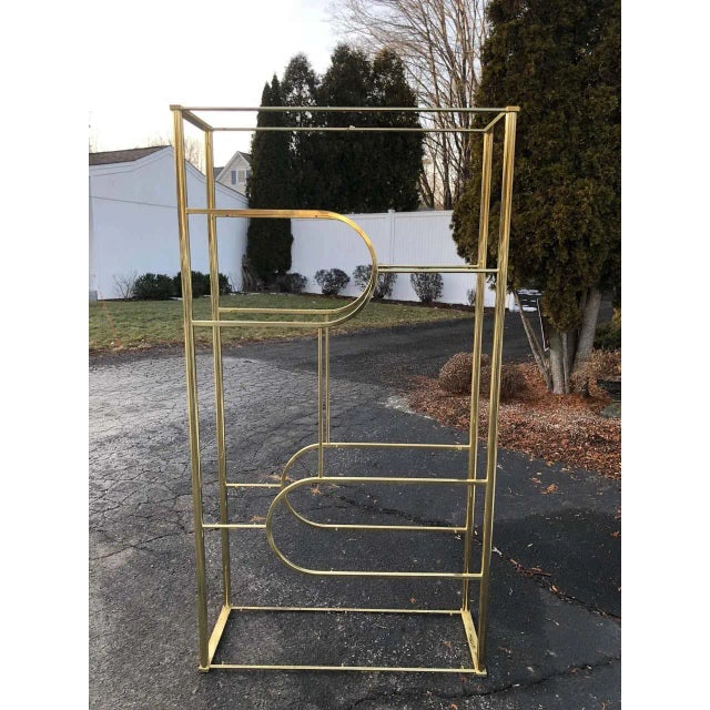 Mid-Century Modern Design Institute of America Brass Etagere For Sale - Image 3 of 11