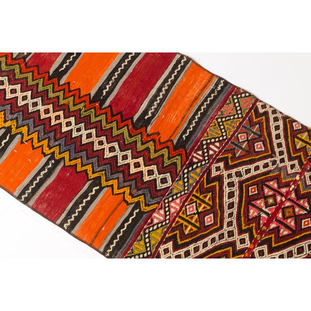 Oushak Ethnic Anatolian Wool Kilim For Sale - Image 4 of 4