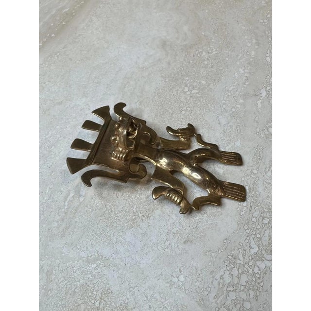 Vintage Gold Tribal Pendant For Sale In West Palm - Image 6 of 12