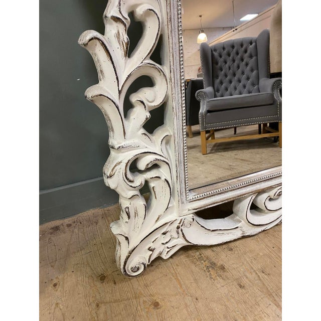 Vintage French Rococo Style White Full-Length Floor Mirrors, 2010s, Set of 2 For Sale - Image 11 of 13