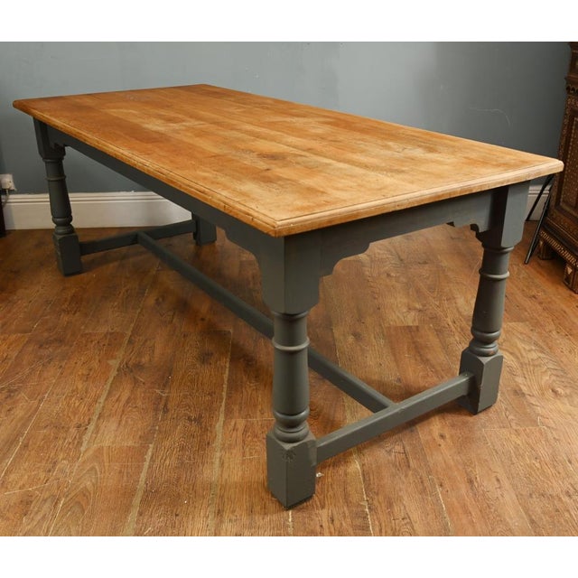 Gold English Farmhouse Dining Table For Sale - Image 8 of 12