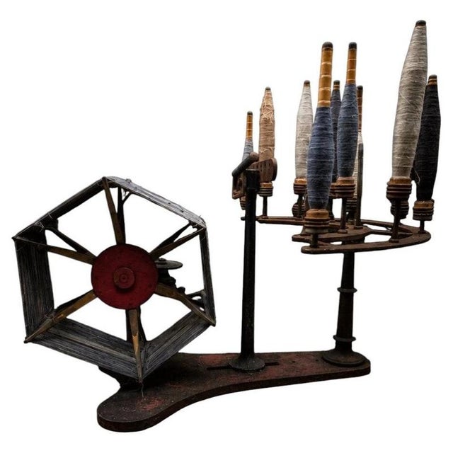 Antique Industrial Textile Yarn Winder in Cast Iron For Sale - Image 11 of 11