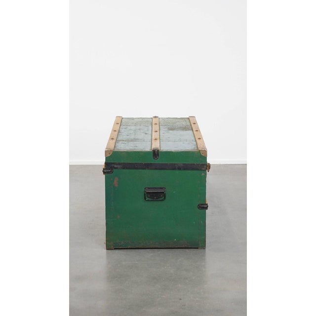 Large Antique Travel Chest with Handles, Early 1900s For Sale - Image 5 of 16