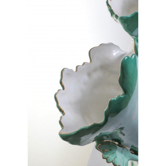 Porcelain Vases with Cornucopia Cherubs in the Style of Sevres, Set of 2 For Sale - Image 11 of 18