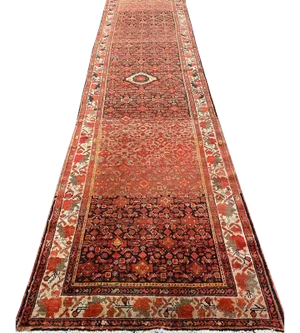 1920s Antique Persian Malayer Area Rug 3'4" X 12'7"