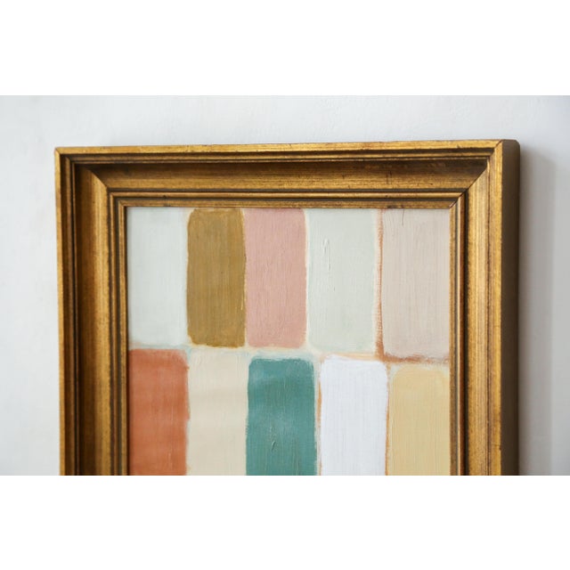 Original Framed Abstract Painting in Vintage Gold Frame For Sale In New York - Image 6 of 17